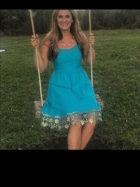 Lilly Pulitzer Blue Sleeveless cocktail dress gold sequins